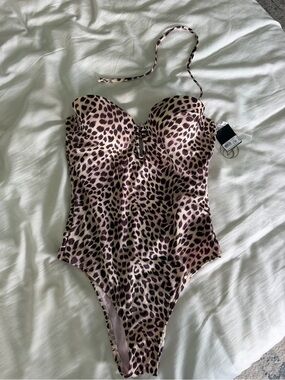 Victoria's Secret Leopard-Print One-Piece Swimsuit - Brown, Black